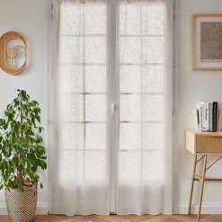 EMINZA Paire de voilages passe-tringle effet lin (70 x 200 cm) Robin Beige Sale