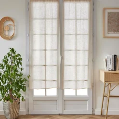 EMINZA Paire de voilages passe-tringle effet lin (60 x 160 cm) Luca Beige Clearance