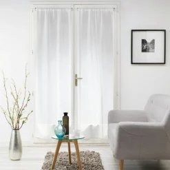 DOUCEUR D'INTERIEUR Paire de voilages passe-tringle (70 x 200 cm) Milza Blanc Best