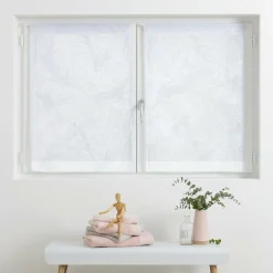 ATMOSPHERA Paire de voilages passe-tringle (60 x 90 cm) Feuilles Blanc Online