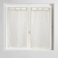 douceur d'intu017drieur Paire de voilages tissés œillets bois (60 x 160 cm) Minalisa Beige Best