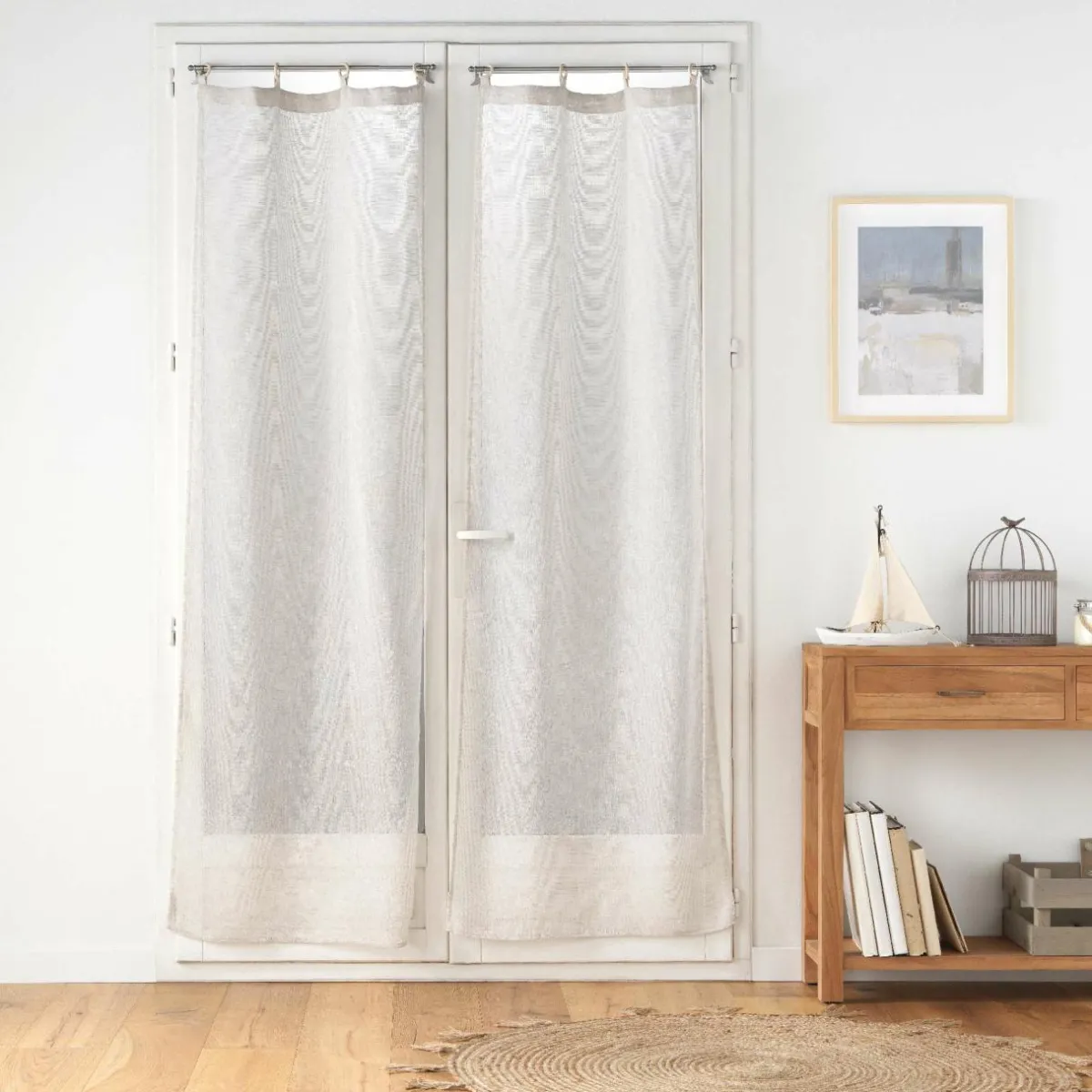 douceur d'intu017drieur Paire de voilages tissés œillets bois (70 x 200 cm) Minalisa Beige Best