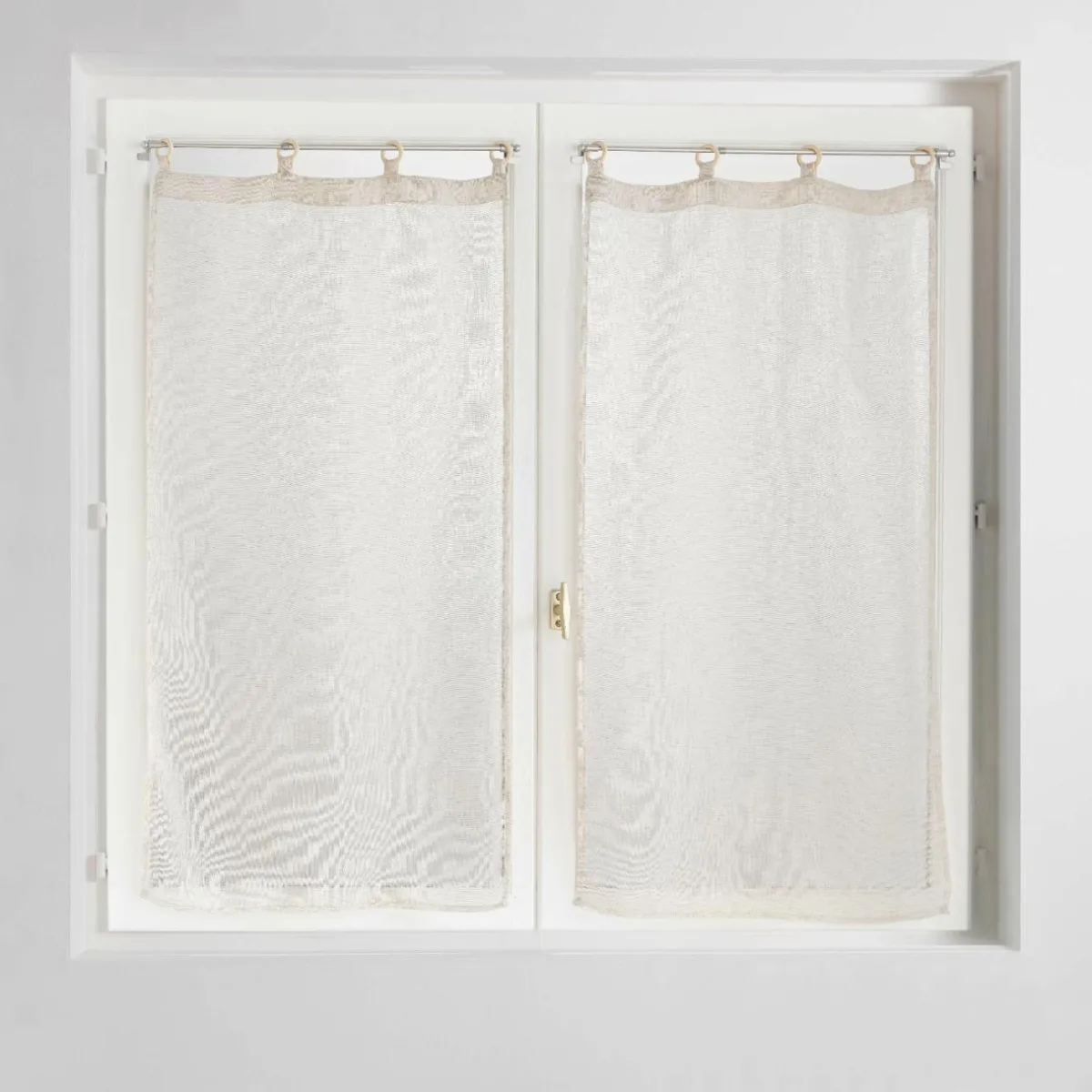 douceur d'intu017drieur Paire de voilages tissés œillets bois (60 x 120 cm) Minalisa Beige Online