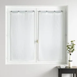 douceur d'intu017drieur Paire de voilages tissés oeillets (60 x 120 cm) Davina Blanc Outlet