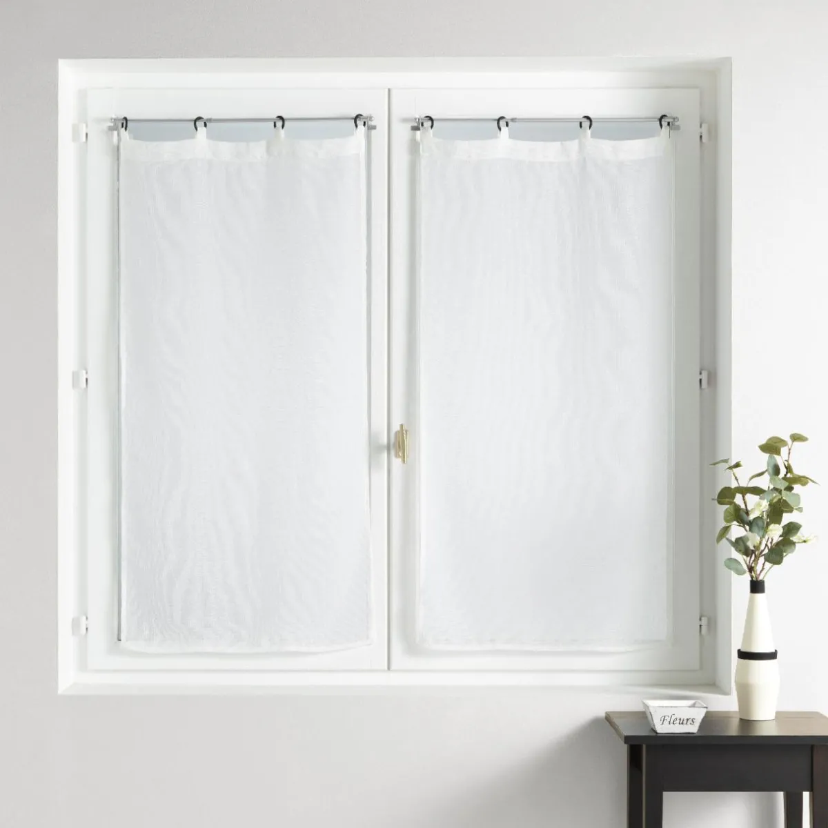 douceur d'intu017drieur Paire de voilages tissés oeillets (60 x 160 cm) Davina Blanc New
