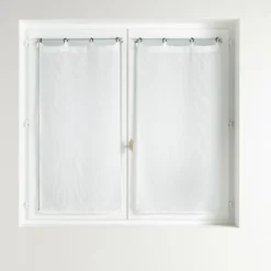 douceur d'intu017drieur Paire de voilages tissés oeillets (60 x 160 cm) Davina Blanc New