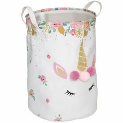 Atmosphera createur d'interieur for kids Panier à jouets enfant (35 x 50 cm) Licorne Rose