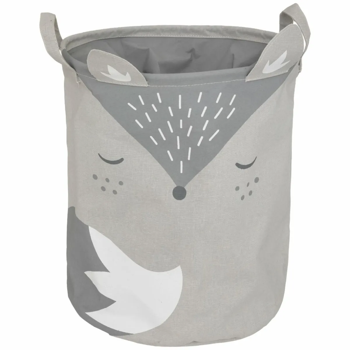 Atmosphera createur d'interieur for kids Panier à jouets enfant (32 x 40 cm) Renard Gris