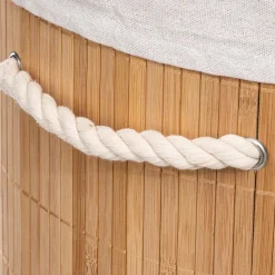 ATMOSPHERA Panier à linge rond Bambou Naturel Sale