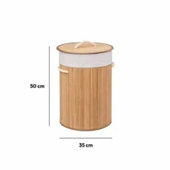 ATMOSPHERA Panier à linge rond Bambou Naturel Sale