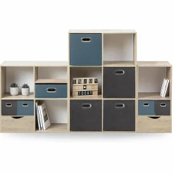 ATMOSPHERA Panier de rangement (15 x 31 cm) Helena Gris Anthracite New