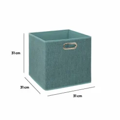 5 Five Simply Smart Panier de rangement (31 x 31 cm) Helena Bleu pétrole chiné Sale