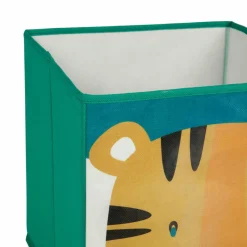 OSTARIA Panier de rangement enfant (29 x 29 cm) Tigre Vert Outlet