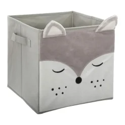 ATMOSPHERA Panier de rangement enfant (29 x 29 cm) Renard Gris Best