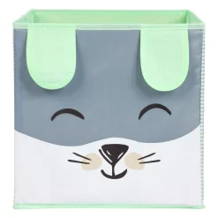 OSTARIA Panier de rangement enfant (29 x 29 cm) Lapin Vert Discount