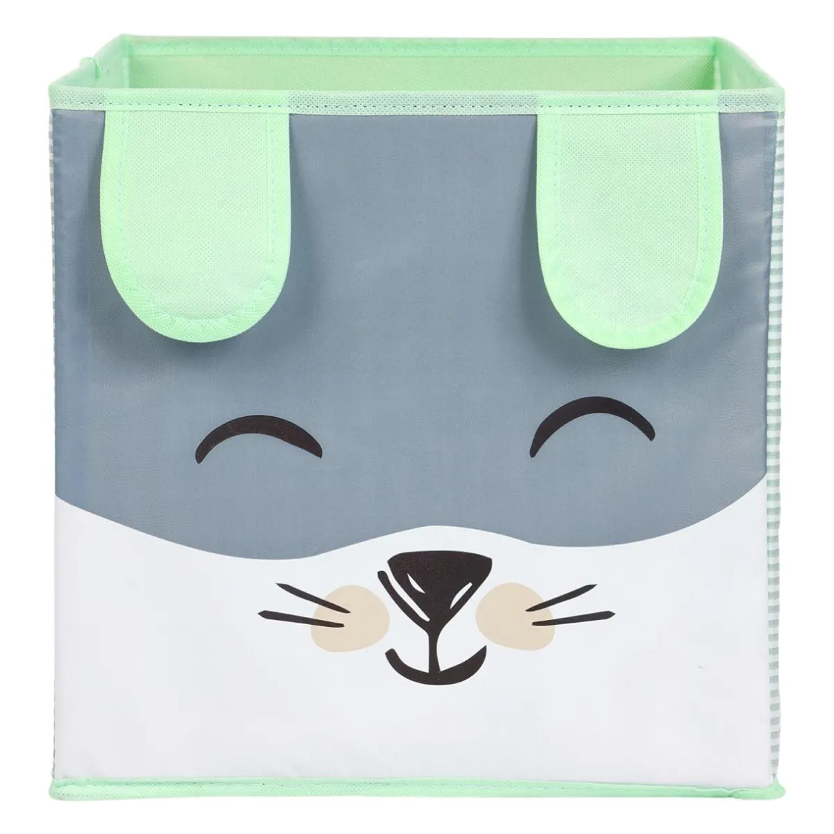 OSTARIA Panier de rangement enfant (29 x 29 cm) Lapin Vert Discount