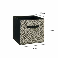 ATMOSPHERA Panier de rangement Ethnique et blanc Noir Clearance