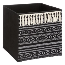 ATMOSPHERA Panier de rangement Ethnique Noir Discount