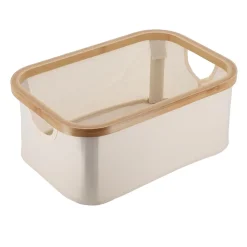 TENDANCE Panier de rangement pliable (L38 x H16 cm) Purebamboo Ecru