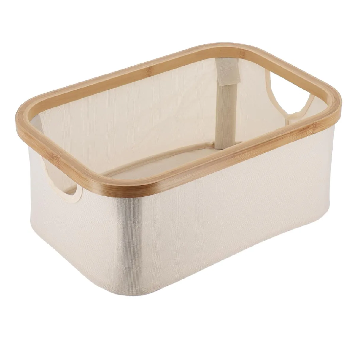 TENDANCE Panier de rangement pliable (L38 x H16 cm) Purebamboo Ecru
