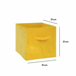ATMOSPHERA Panier de rangement Velouria Jaune Clearance