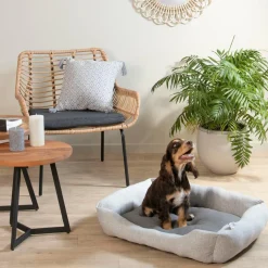LOVE STORY Panier rectangle pour chat et chien Graphène L60 cm Gris Best