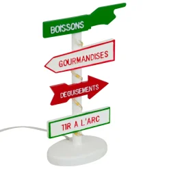 JJA Panneau de direction lumineux Fête foraine (H11 cm) pour village Multicolore Best