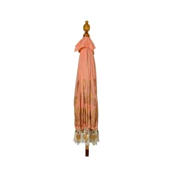 KAEMINGK Parasol de jardin rond à franges (D2 m) Jaipur Beige rosé et dorure Nude New