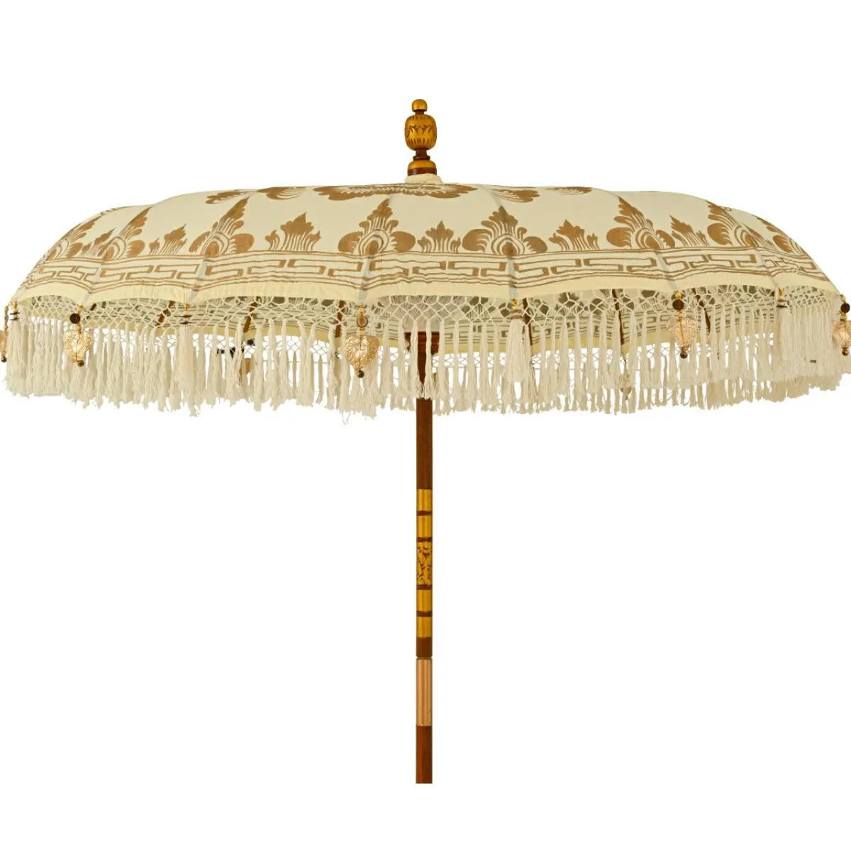 KAEMINGK Parasol de jardin rond à franges (D2 m) Jaipur Crème et dorure Beige Sale