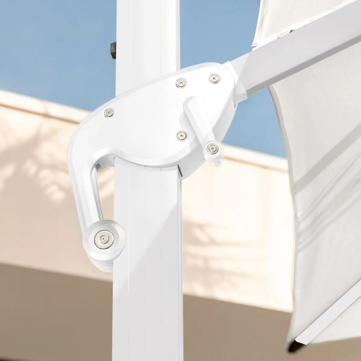 MOBELLIA Parasol déporté rectangulaire aluminium (4 x 3 m) Yucatan Blanc Online