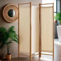 EMINZA Paravent pliable en bambou 3 panneaux (135 x H170 cm) Hanoï Naturel Hot