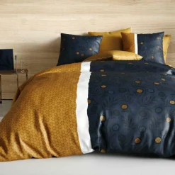 ATELIER DU COTON Parure de draps coton lit 90 cm 3 pièces Bel'or Jaune Best