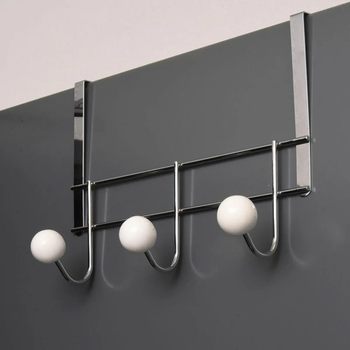 TENDANCE Patère à suspendre 3 crochets Chrome - Blanc Outlet