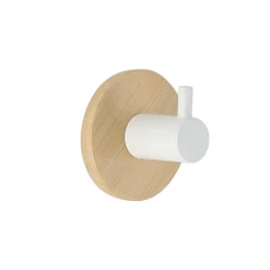 TENDANCE Patère adhesive 3M bambou (D5 cm) Blanc