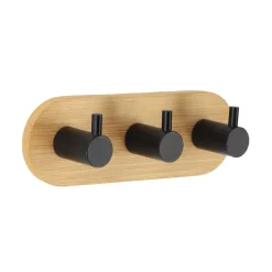 TENDANCE Patère adhésive 3M bambou 3 crochets (L13,5 cm) Noir Outlet
