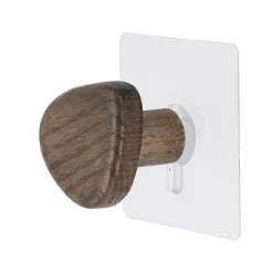 TENDANCE Patère murale adhésive (D5,5 cm) Galet Marron