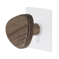 TENDANCE Patère murale adhésive (D6,5 cm) Galet Marron Discount