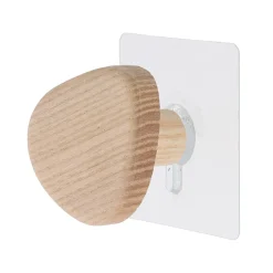 TENDANCE Patère murale adhésive (D6,5 cm) Galet Naturel Outlet