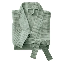 EMINZA Peignoir de bain gaze de coton S/M Gaïa Vert Eucalyptus Online