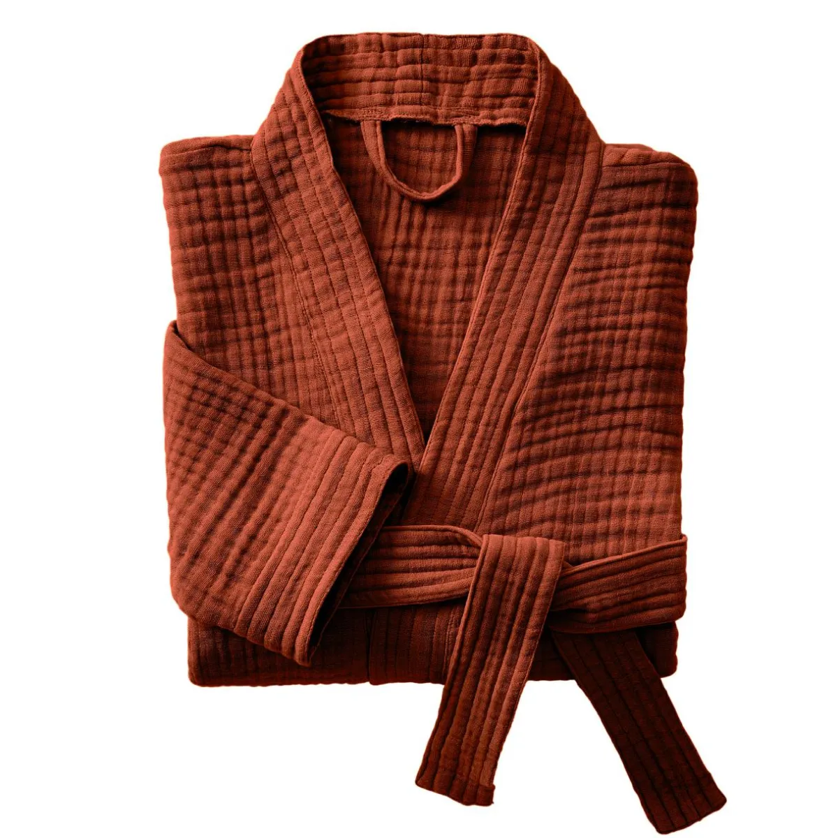 EMINZA Peignoir de bain gaze de coton S/M Gaïa Terracotta
