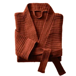 EMINZA Peignoir de bain gaze de coton L/XL Gaïa Terracotta Best
