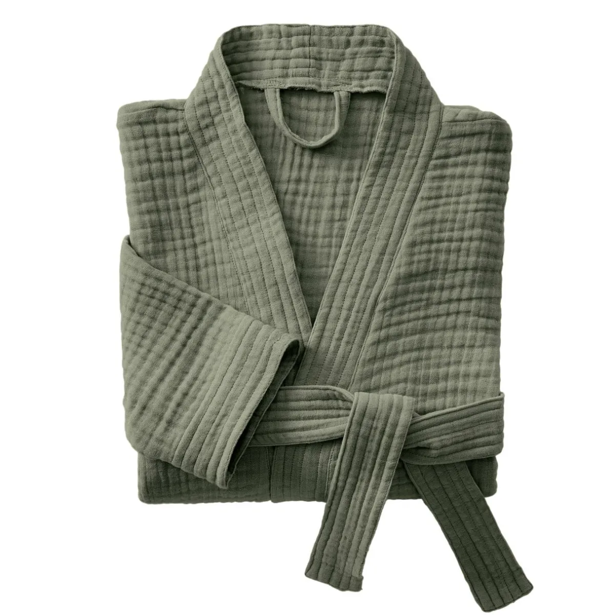 EMINZA Peignoir de bain gaze de coton L/XL Gaïa Vert romarin Sale