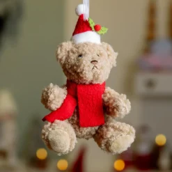 KAEMINGK Peluche à suspendre (H14 cm) Léon Ourson mignon Rouge Discount