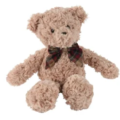 KAEMINGK Peluche douceur (H30 cm) Gaston et nœud papillon à carreaux Beige Outlet
