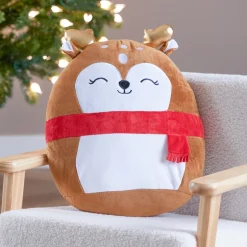 JJA Peluche (H35 cm) Joyeux Renne de Noël Marron Hot