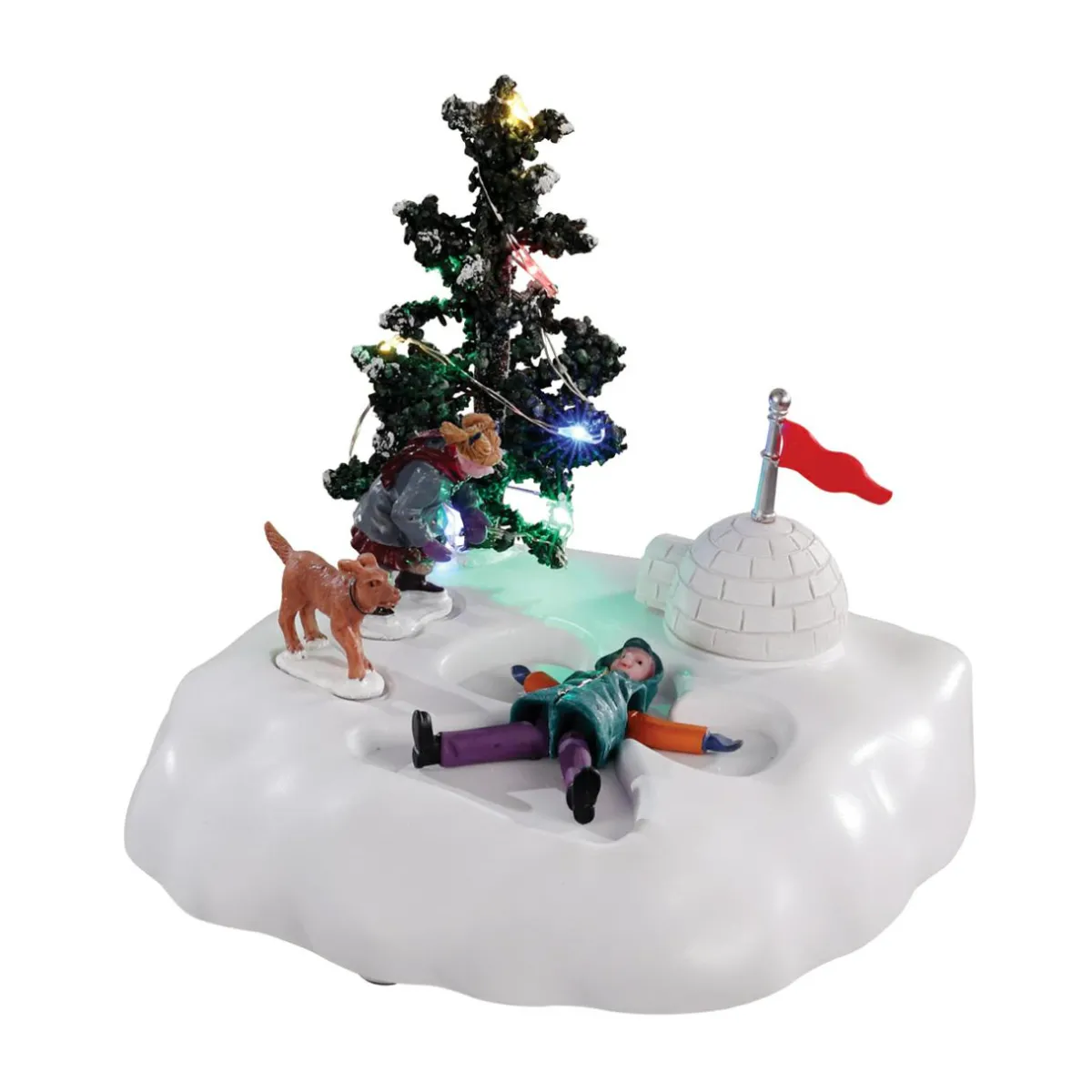 LEMAX Personnages à piles Ailes d'ange dans la neige Discount