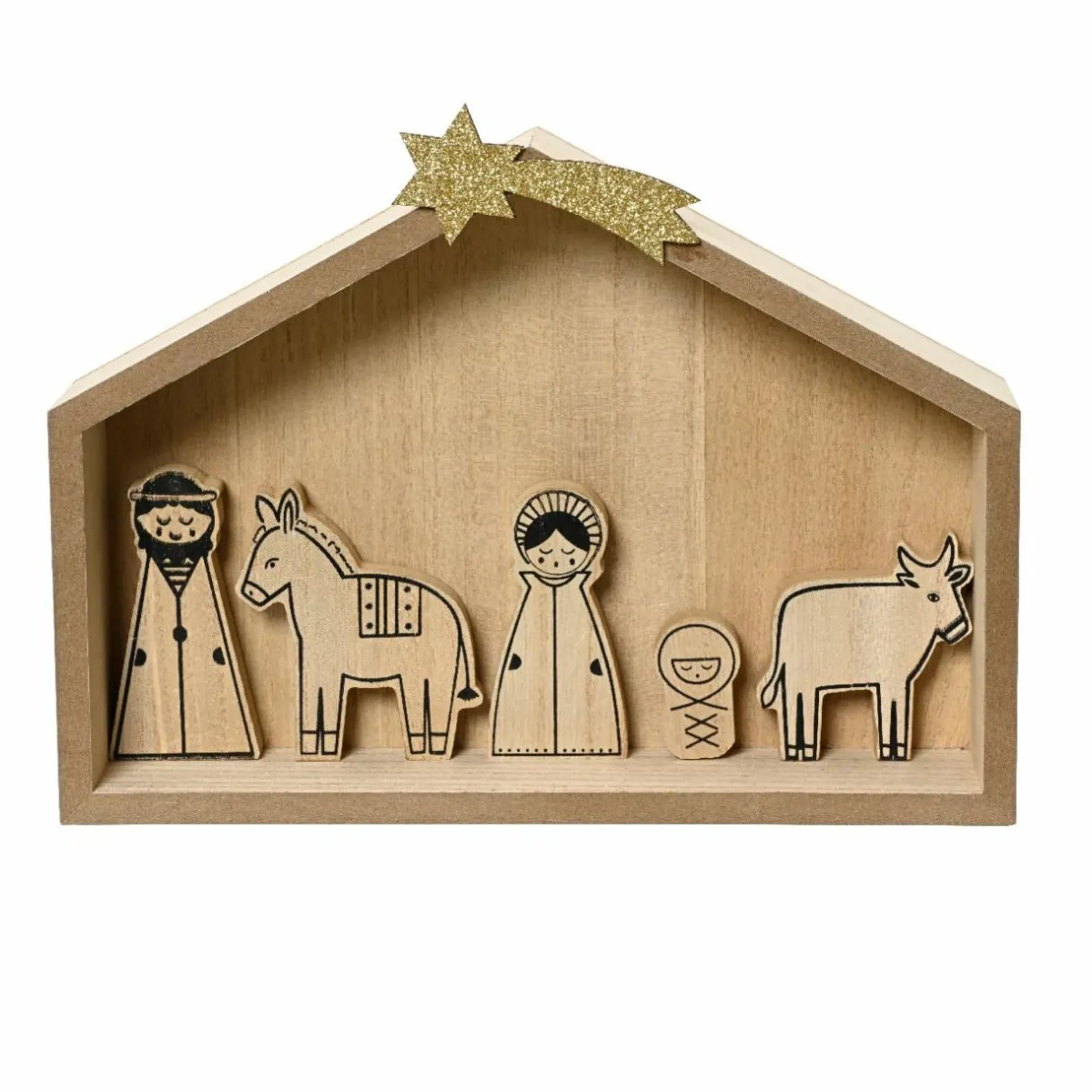 KAEMINGK Petite crèche de Noël en bois (H27 cm) Sainte-Marceline Best