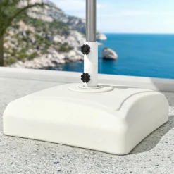 MOBELLIA Pied de parasol carré universel à remplir 32L Blanc
