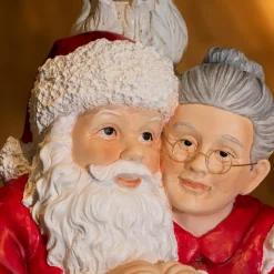 KAEMINGK Pied de sapin géant (H97 cm) Père et Mère de Noël Rouge Hot