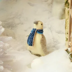 KAEMINGK Pingouin de Noël (H26 cm) Igloo écharpe bleu clair Gris Clearance